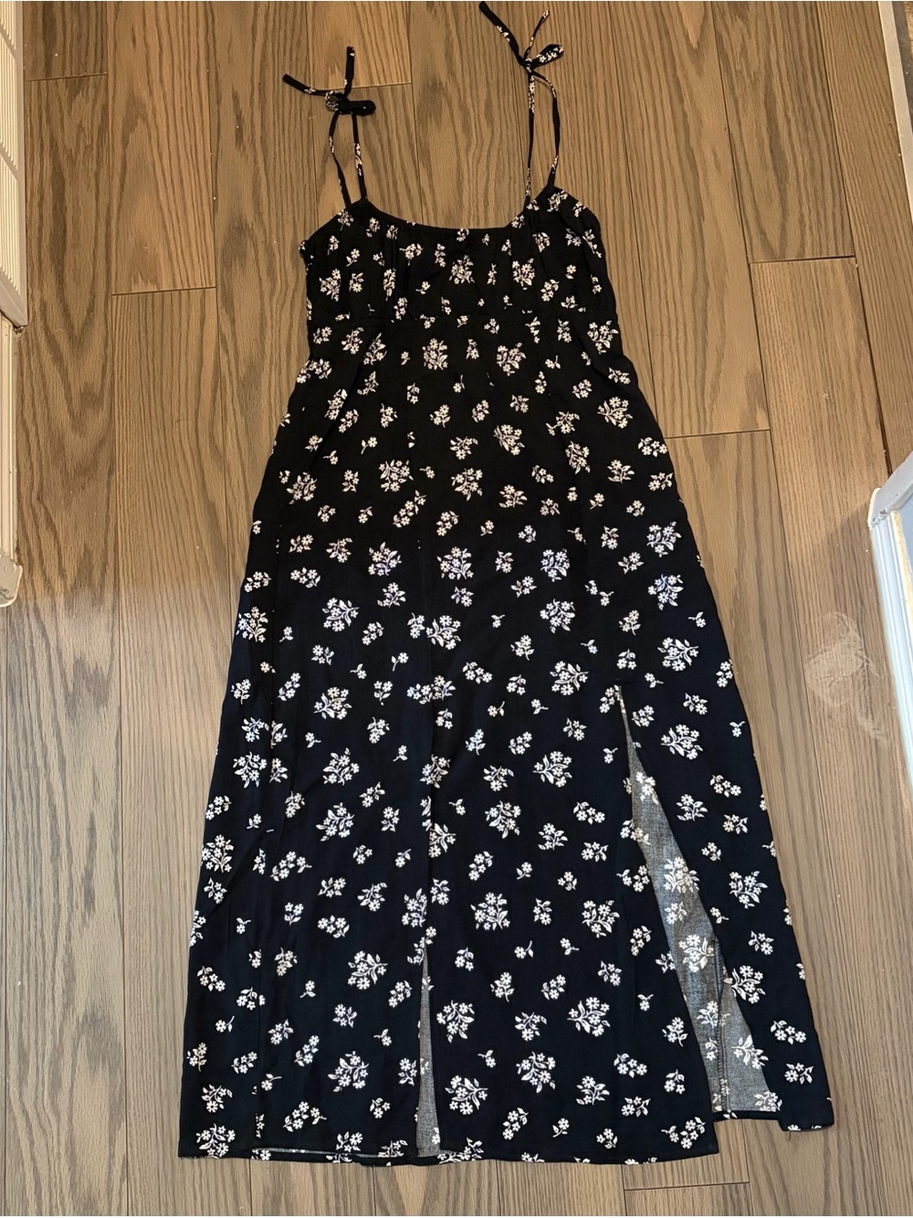 Wildfox Black Floral Tie-Shoulder Maxi Jumpsuit